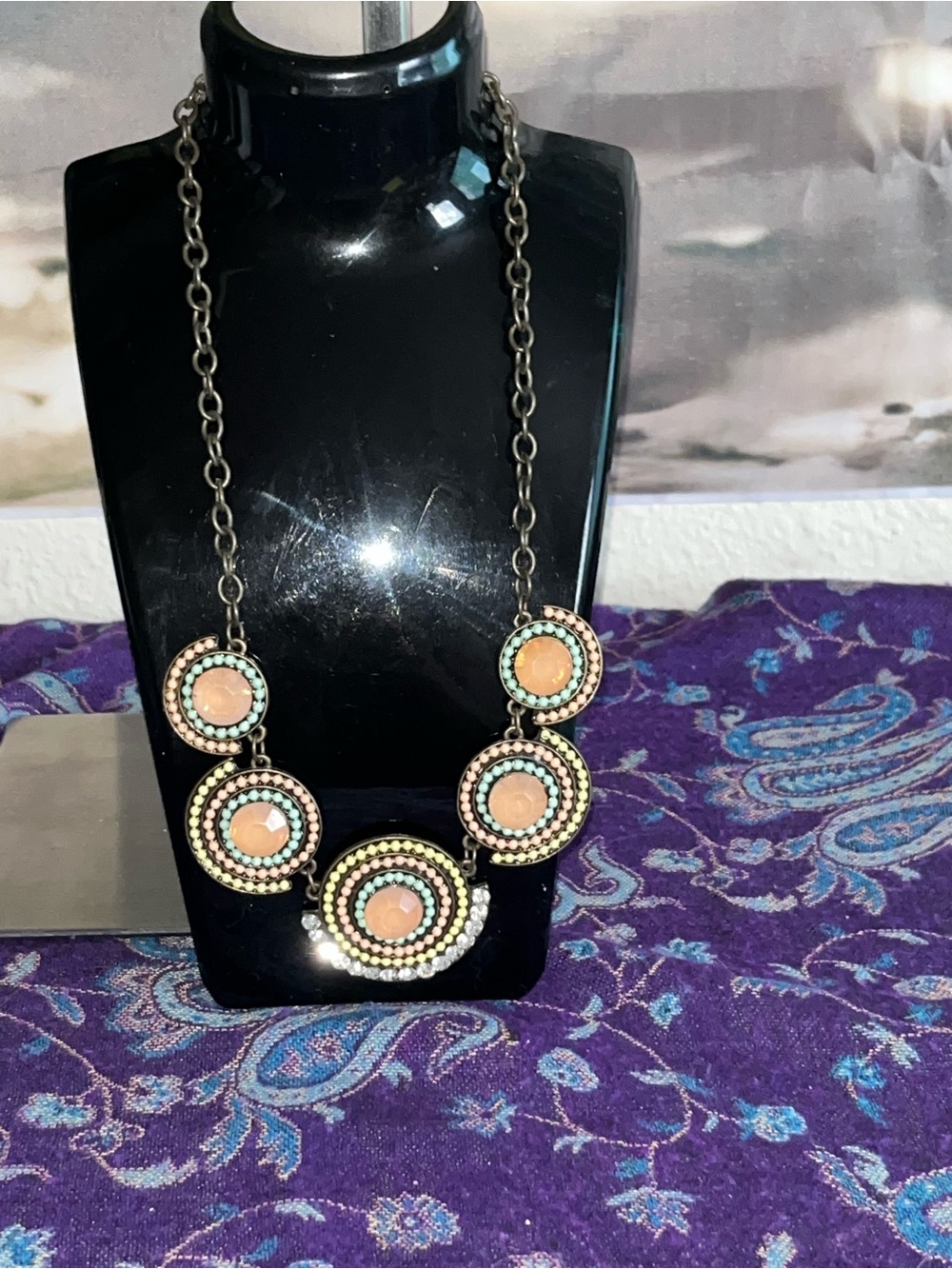 Boho Circle Fashion statement necklace